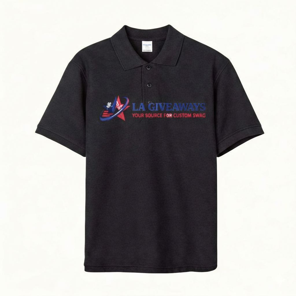 AA-TS-UZA-02 1 Custom Logo for Polo Shirts 100% Cotton Knitted Fabric - Image 1