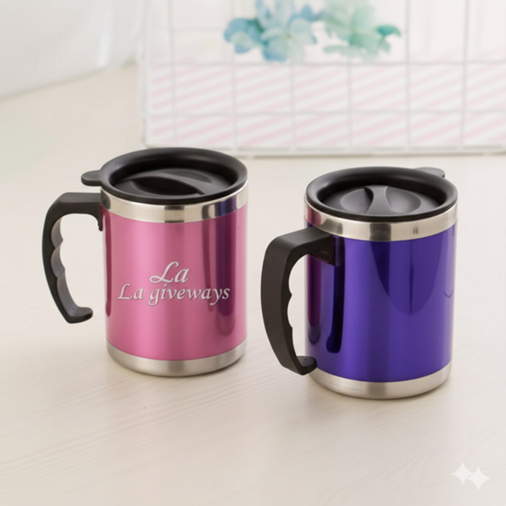 DW-mug-Esh-09 Stainless Steel Insulation Reusable Coffee Cup with Handle - Image 1