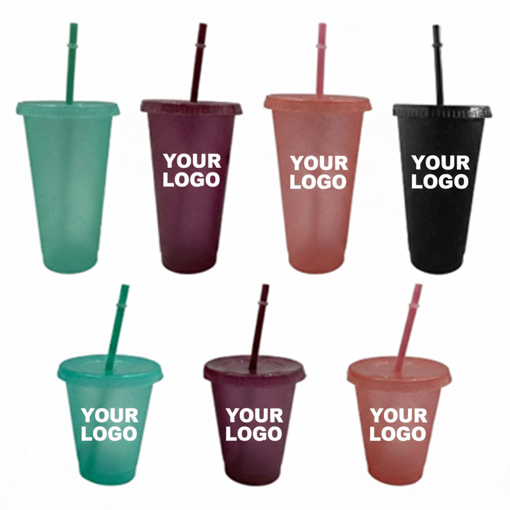 DW-mug-Esh-18 Single Wall Color Plastic Cups Pet Cups with Dome Lid - Image 1