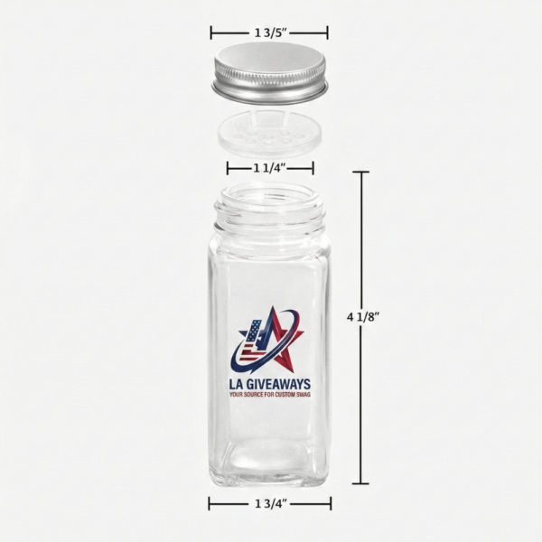 4oz Square Glass Spice Jar-Leakproof & Airtight