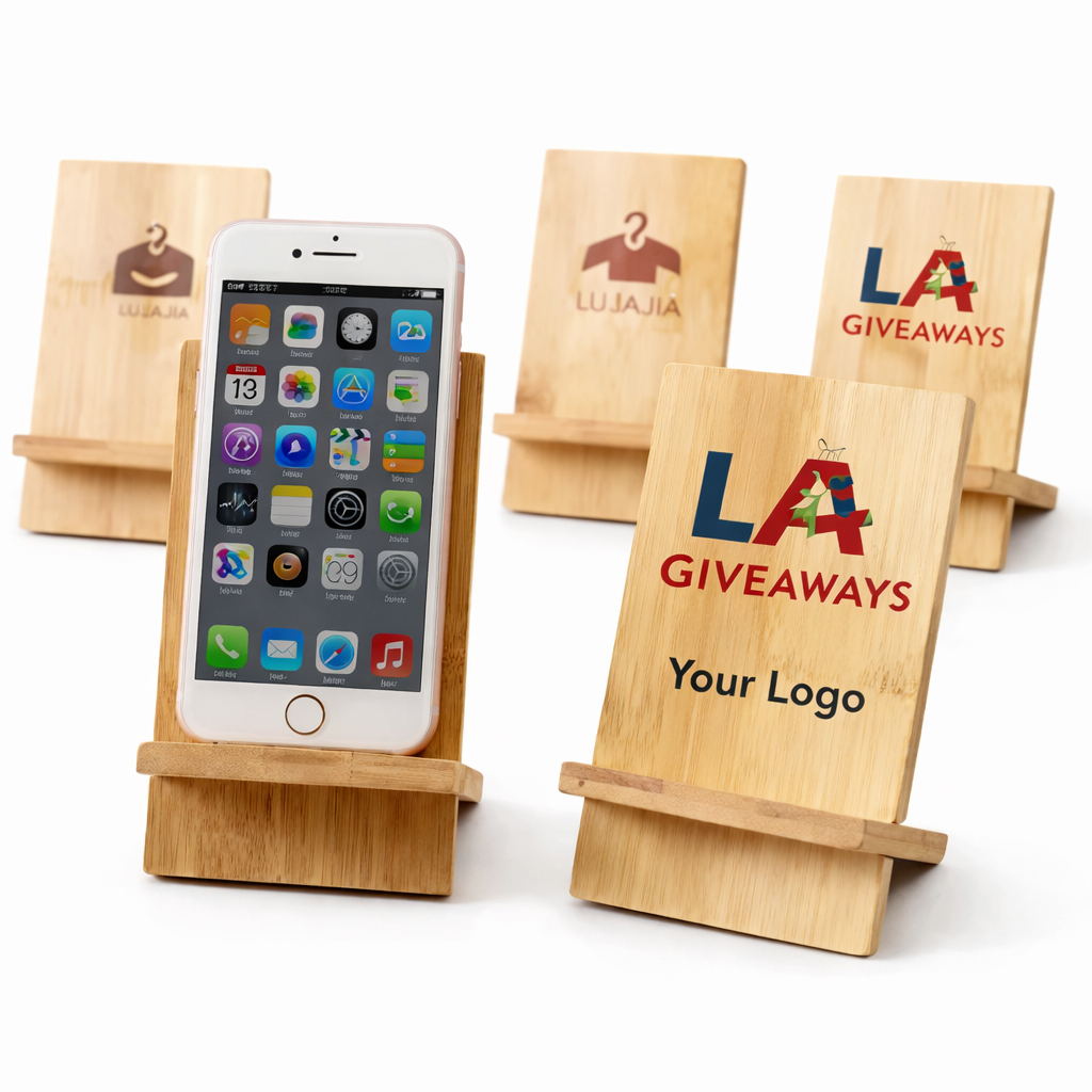 MS-stnd-Esh-03 Customized Bamboo Wooden Mobile Cell Phone Stand Desktop - Image 1