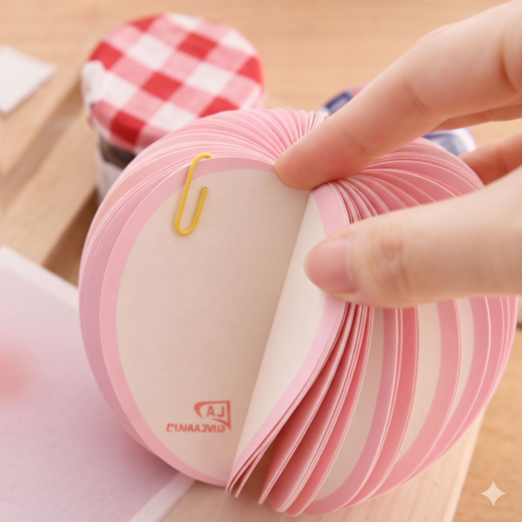 NP-memo-Esh-02 Memo Fruit Apple Shape Portable Mini Sticky Note custom logo - Image 1