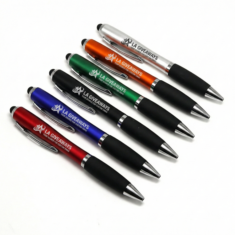 OS-PEN-MARY-07 Led Light Up Ballpoint Pen With Stylus - Image 1