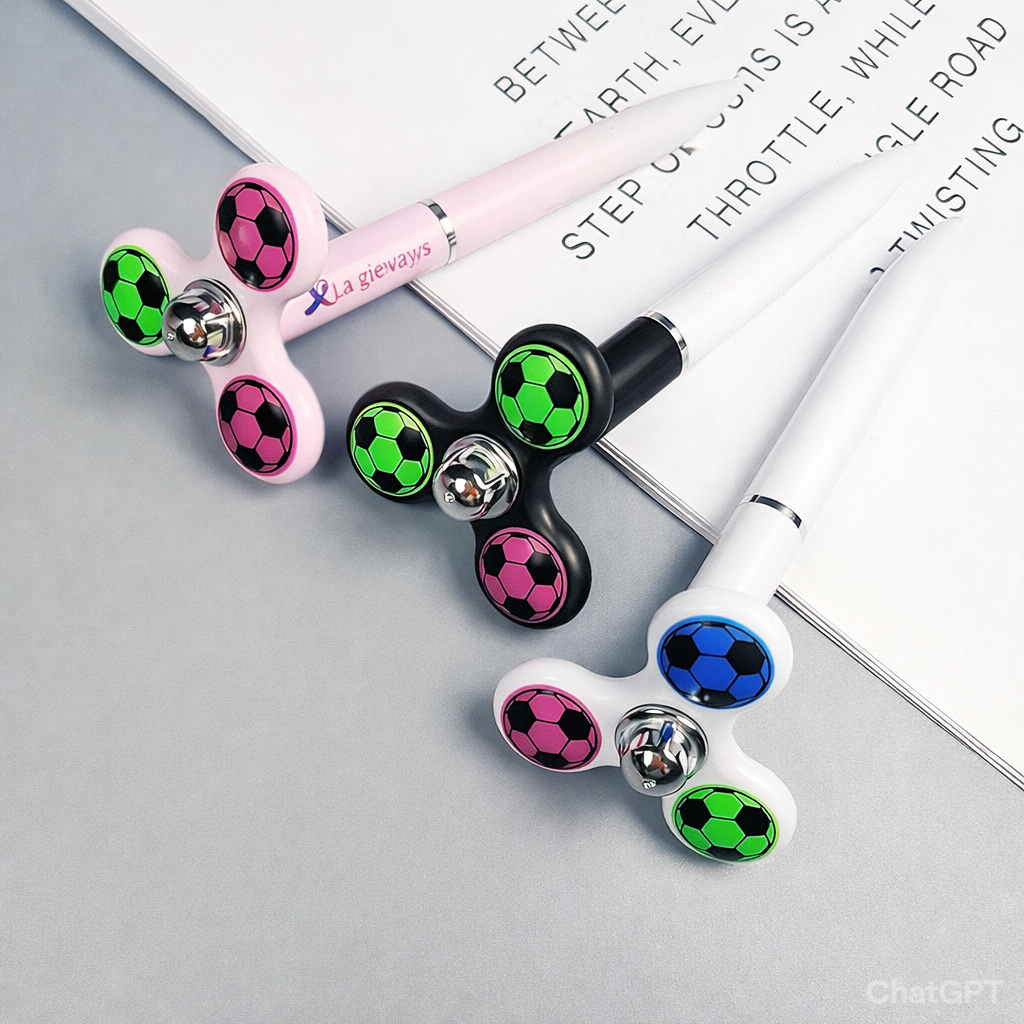 PN-pen-Esh-06 Creative Candy-Colored Three-Leaf Rotary plastic pen - Image 1