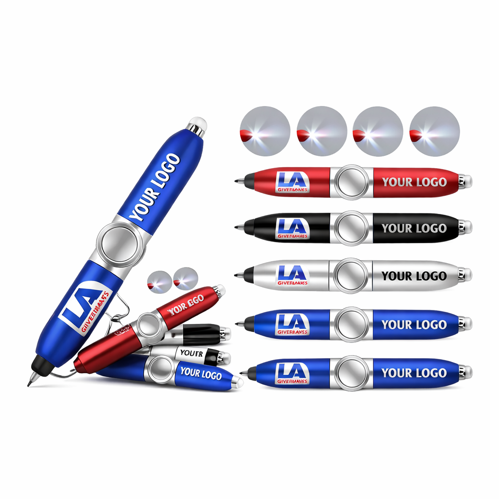 PN-pen-Esh-11 Custom logo Ball Point Pen Mini LED Fidget Spinner Unique MF - Image 1