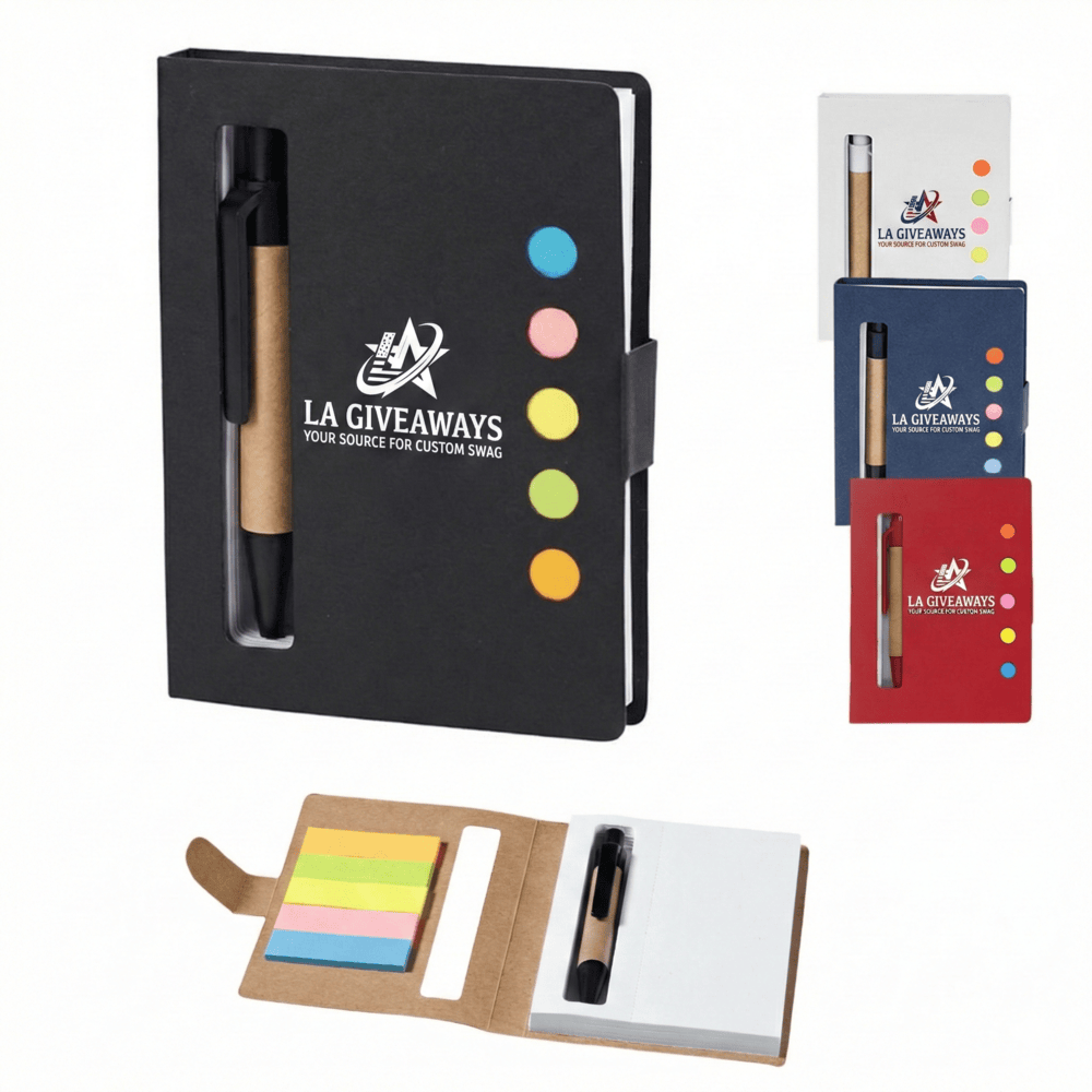 SI-SN-MARY-01 Eco Reveal Sticky Notes Booklet With Pen - Image 1