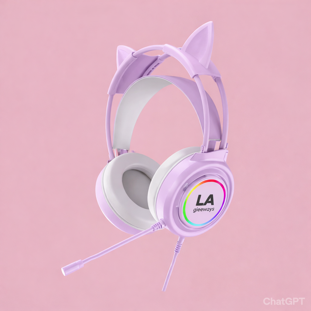 TC-AB-Esh-07 Custom logo Girl Kids kitty Headphones Gaming Headphones - Image 1