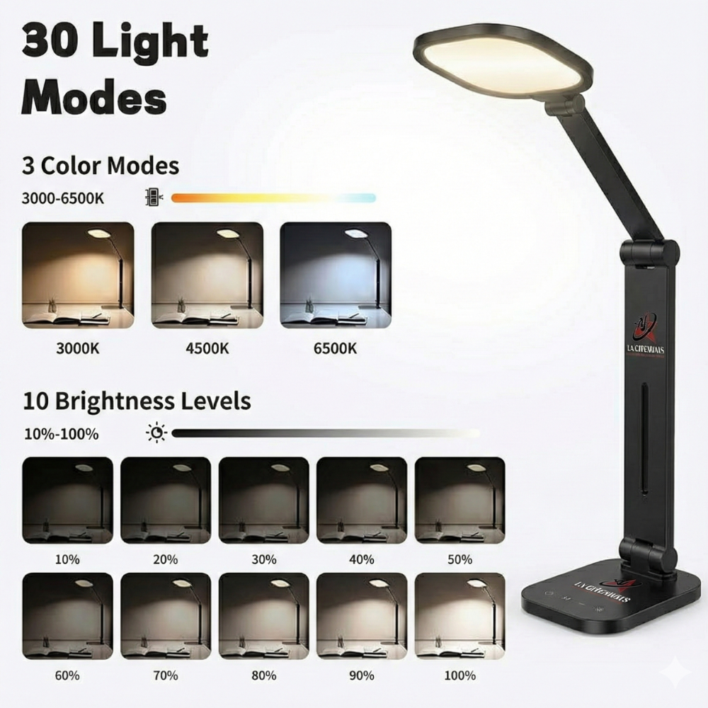 TP-DL-MARY-01 (3) LED Desk Lamp for Home Office, Eye-Caring Modern Light