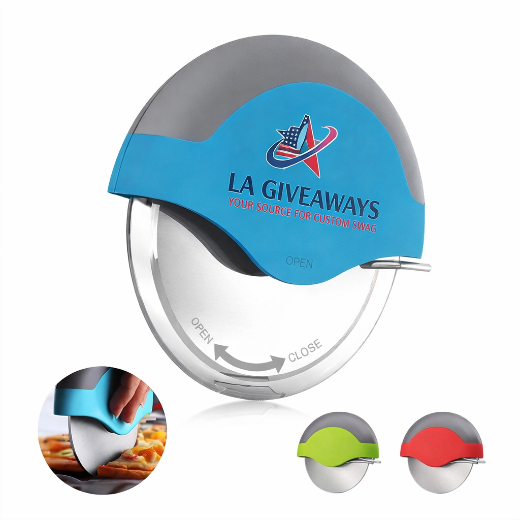 HG-PT-UZA-01 1 Compact Portable Stainless Steel Wheel Pizza Knife - Image 1