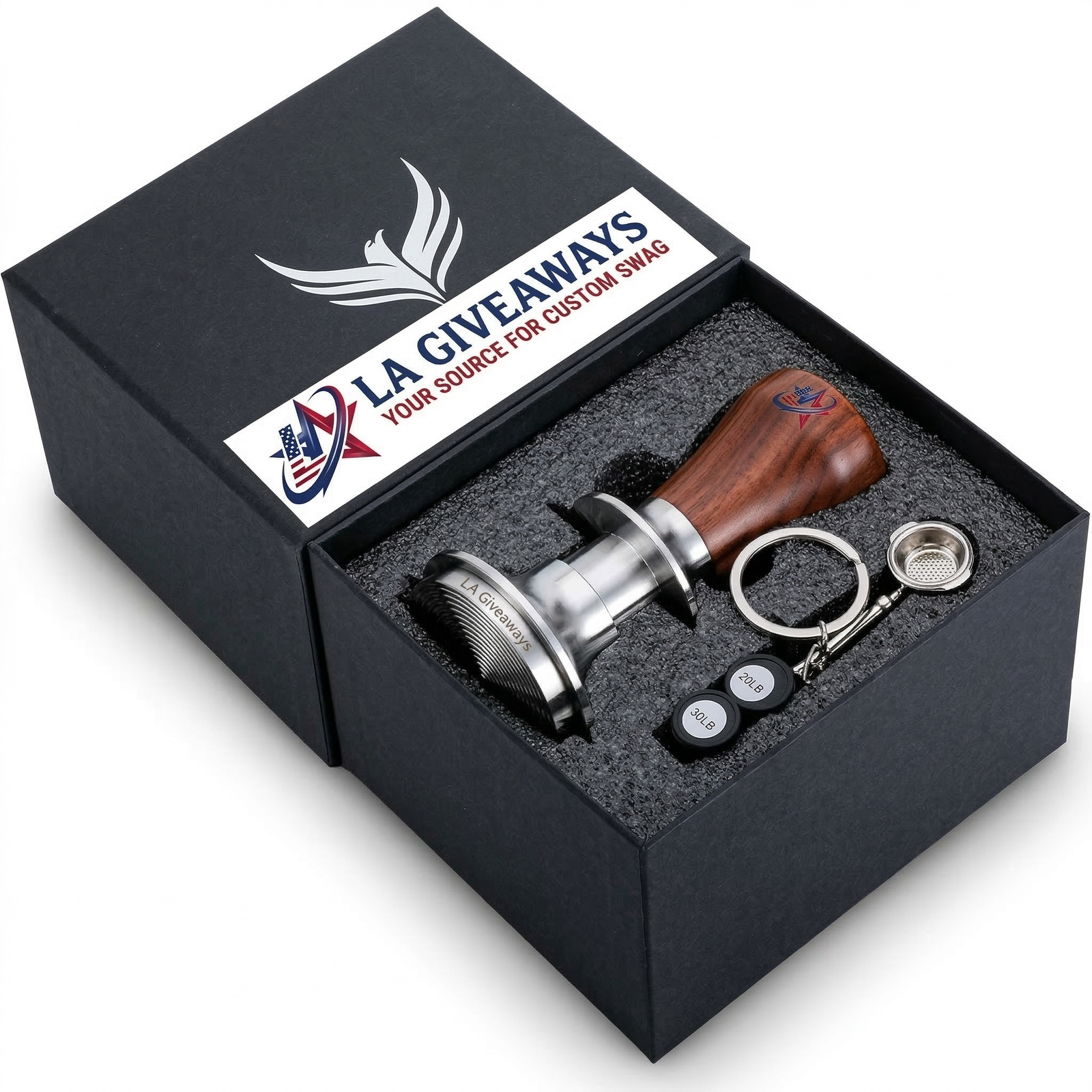 KI-CT-MARY-01 (1) 51mm Calibrated Espresso Tamper with Rosewood Handle