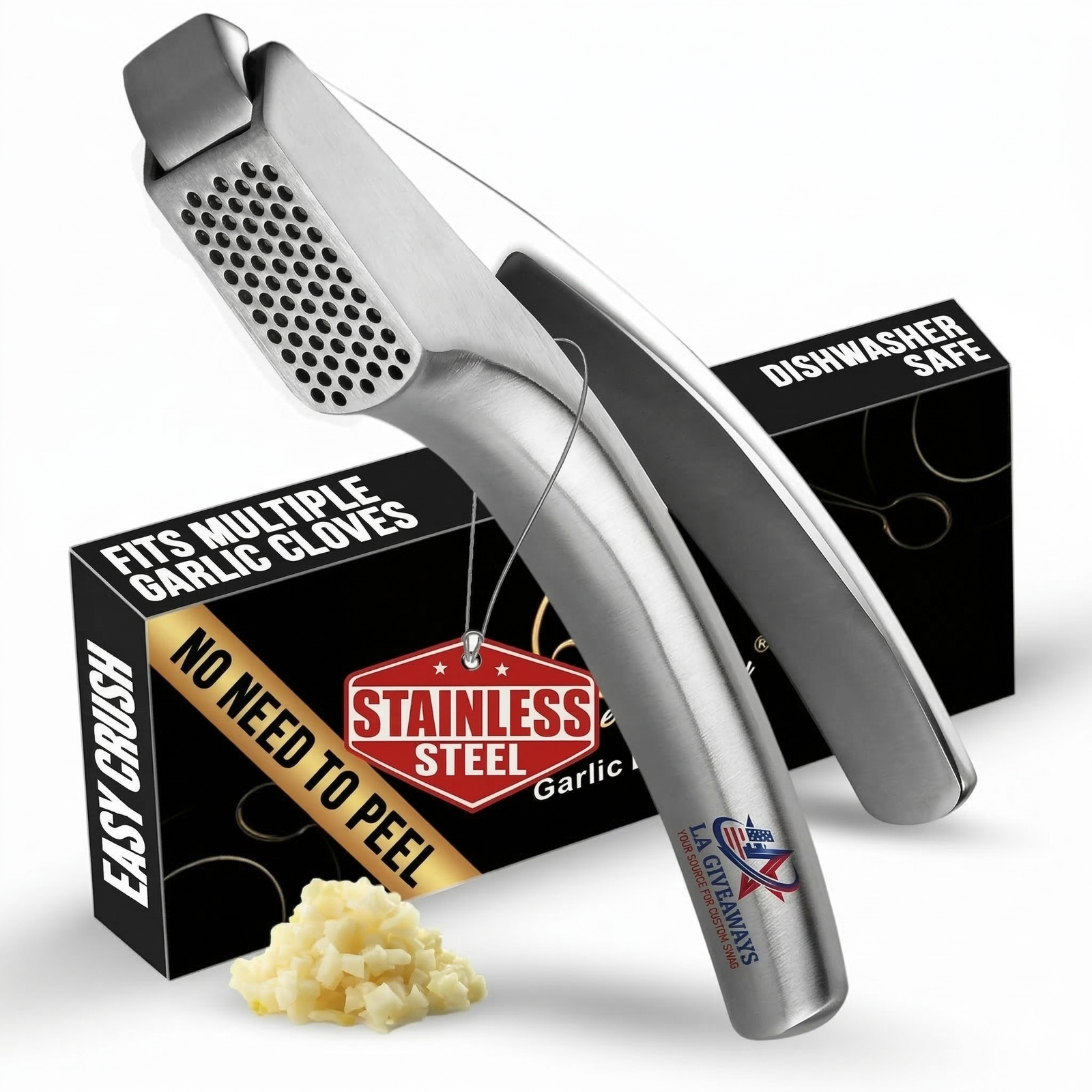 KI-GP-SAM-01 (1) Stainless Steel Garlic Press with Detachable Handle