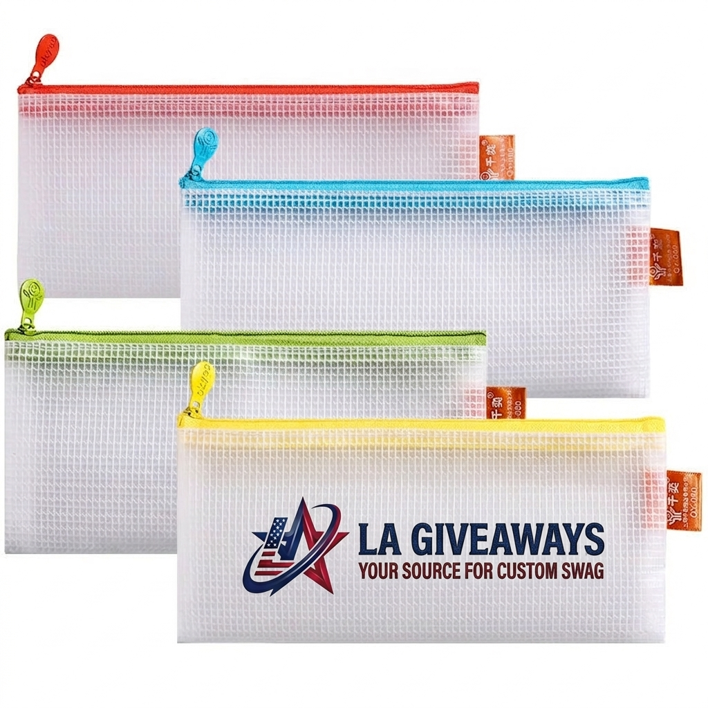 LBC-BBC-UZA-01 1 Giveaway Zippered Pencil Pouches - Image 1
