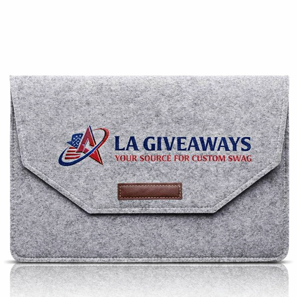 LBC-BP-UZA-01 1 Custom Sustainable Laptop Sleeve Felt Cosmetic Bag - Image 1