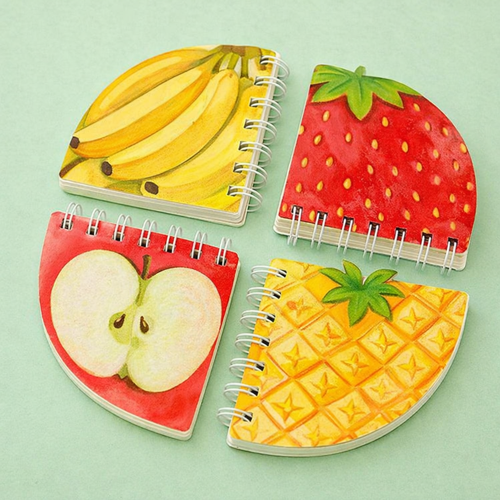 NP-memo-Esh-03 (2) Spiral Notepad Fruit Shaped Cute Notebook for Kids Students - Image 1