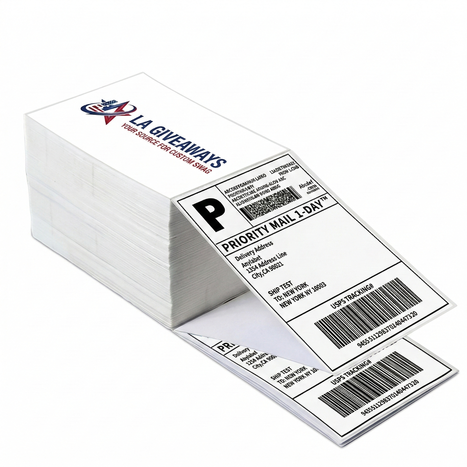 PI-SL-SAM-01 (1) 4" x 6" Fanfold Direct Thermal Shipping Labels
