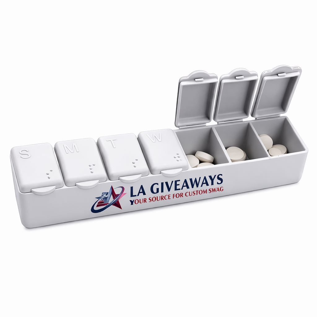 PP-PSC-UZA-01 1 Custom 7 Day Pill Box Promotional Gift With Personalise Logo - Image 1
