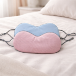Sleep Eye Mask with Adjustable Ear Loops, Two-Sided Fabric - Image 2