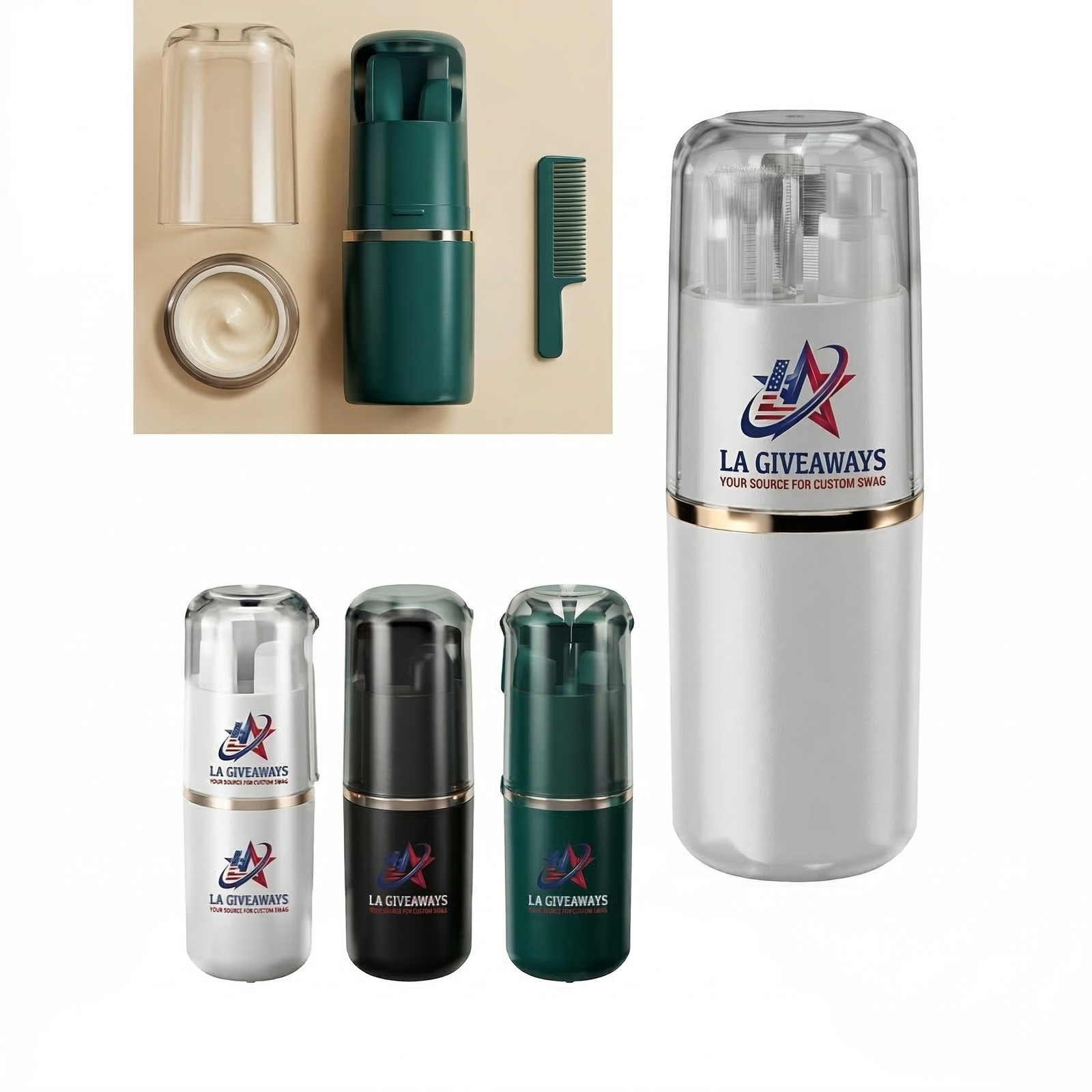 TK-TS-MARY-01 (4) Airline-Friendly 5-In-1 Travel Toiletry Set