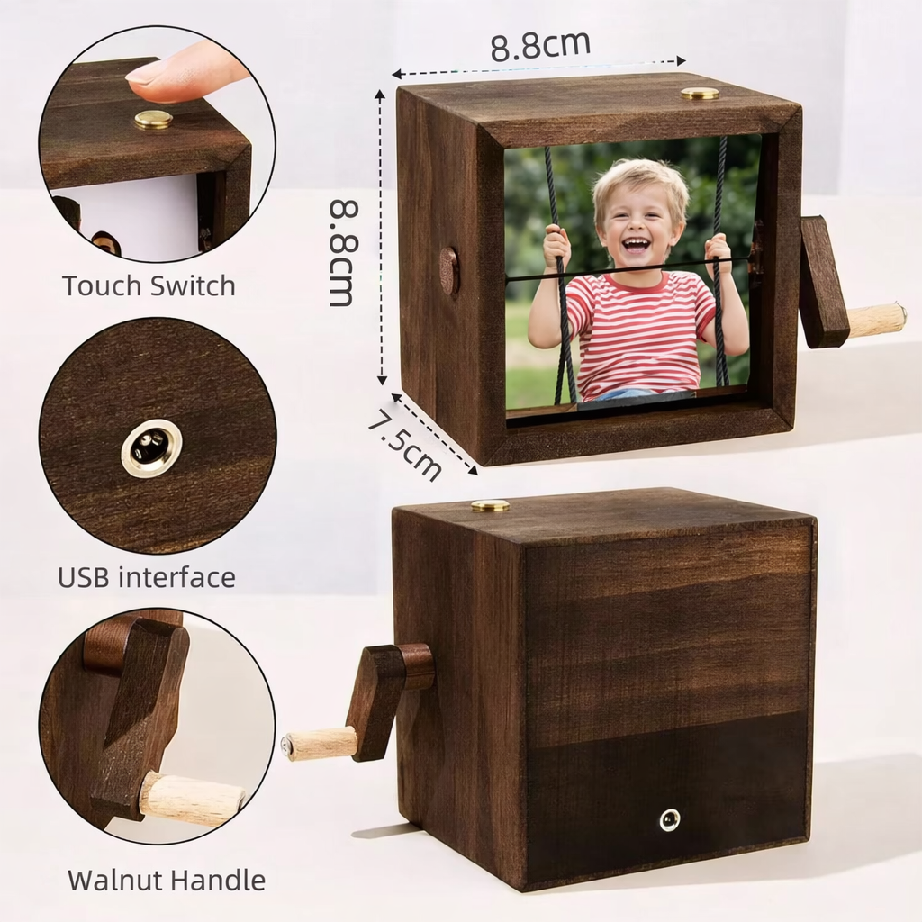 WA-Pics-Esh-01 (1) Black Walnut Handicrafts Album Mini Wooden Flip Book Custom - Image 1
