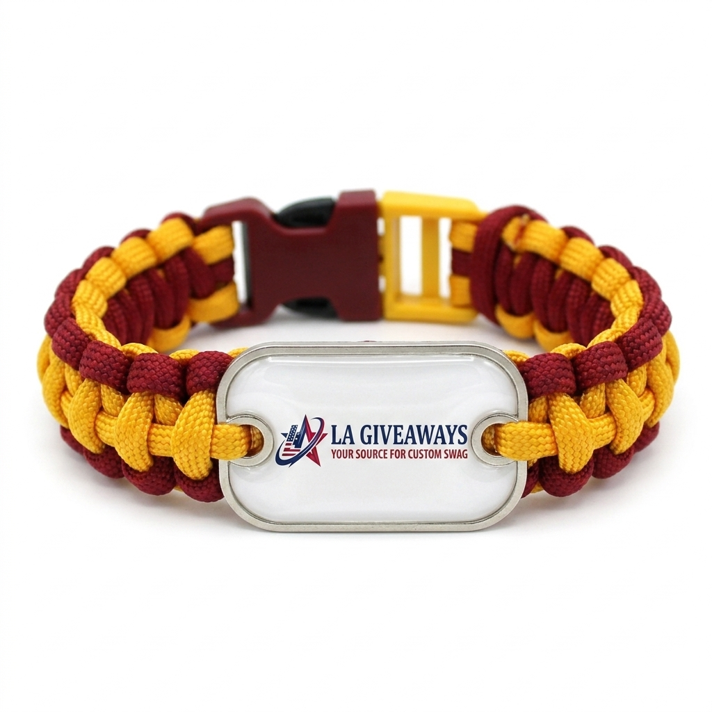 HB-Brac-Esh-03 (2) Custom Logo Elastic String paracord Wristband Bracelet - Image 1